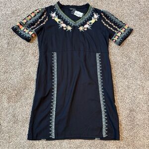 APNY Embroidered Black Dress with Colorful Accents NWT Retails $149!